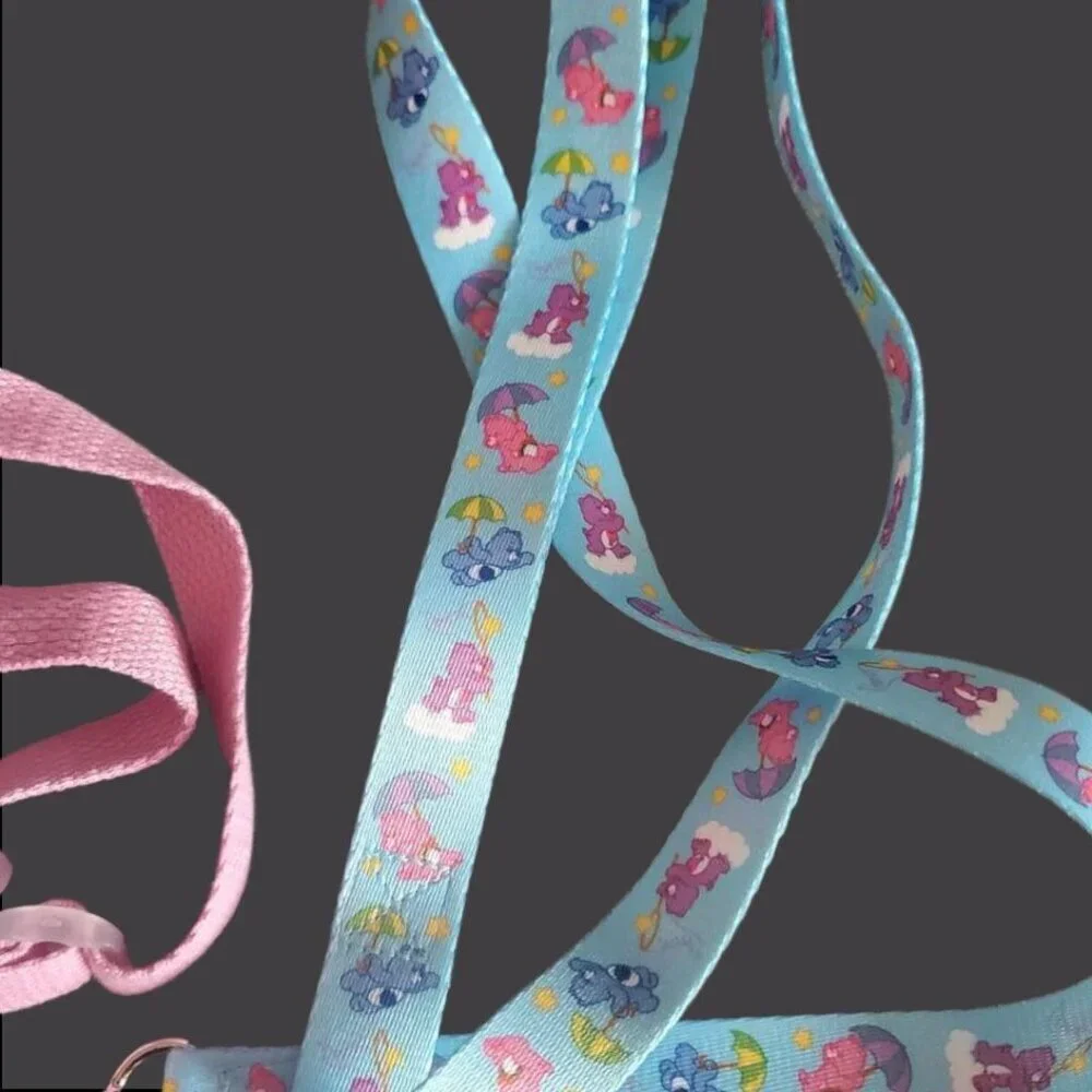Care Bears Cartoon Bear Pet Chest Harness Printed Leash Set pink/blue One Size
